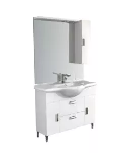 MOBILE BAGNO BIANCO CON LAVABO "ROVERETO 100", 100X33,5X190 CM